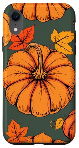 Hülle für iPhone XR Gemütliche Thanksgiving Kürbisse und Herbstblätter Kunst von Thanksgiving Cozy Autumn Fall Designs