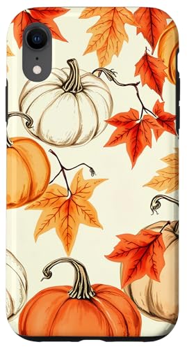 Hülle für iPhone XR Gemütliches Thanksgiving-Blätter- und Kürbis-Herbst-Design von Thanksgiving Cozy Autumn Fall Designs