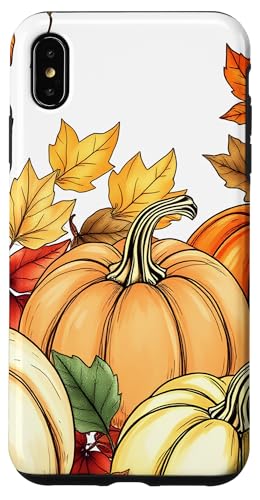 Hülle für iPhone XS Max Erntezeit Herbstblätter und warme Farben Muster von Thanksgiving Cozy Autumn Fall Designs