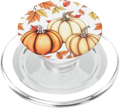 Thanksgiving Herbstblätter und gemütliches Kürbismuster PopSockets PopGrip für MagSafe von Thanksgiving Cozy Autumn Fall Designs