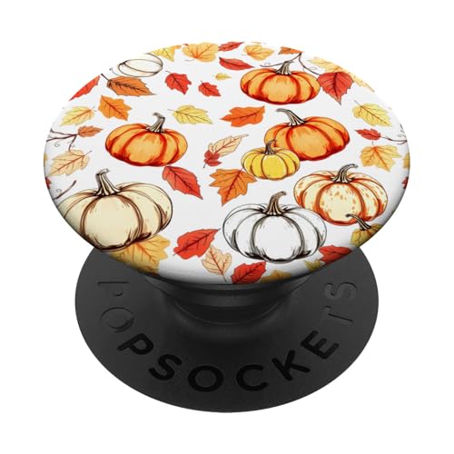 Warme Herbstfarben mit Kürbis- und Blätter-Design PopSockets Klebender PopGrip von Thanksgiving Cozy Autumn Fall Designs