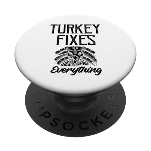 Türkei repariert alles Erntedankfest Türkei PopSockets Klebender PopGrip von Thanksgiving Day Turkey Lover Gifts