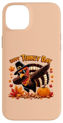 Hülle für iPhone 14 Plus Lustiger Truthahnpilger zum Erntedankfest, Kürbisse für Jungen und Kinder von Thanksgiving Funny Turkey Pilgrim dabbing tees