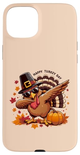 Hülle für iPhone 15 Plus Thanksgiving Lustiger Truthahn-Pilger tupfen Fröhlichen Türkei-Tag von Thanksgiving Funny Turkey Pilgrim dabbing tees