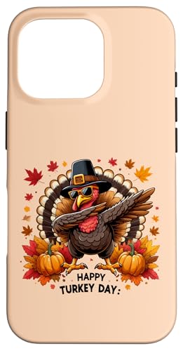 Hülle für iPhone 16 Pro Lustiger Truthahnpilger zum Erntedankfest, Kürbisse für Jungen und Kinder von Thanksgiving Funny Turkey Pilgrim dabbing tees