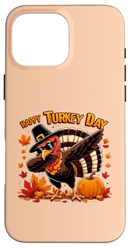 Hülle für iPhone 16 Pro Max Lustiger Truthahnpilger zum Erntedankfest, Kürbisse für Jungen und Kinder von Thanksgiving Funny Turkey Pilgrim dabbing tees