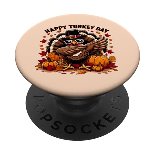 Thanksgiving Lustiger Truthahn-Pilger tupfen Fröhlichen Türkei-Tag PopSockets Klebender PopGrip von Thanksgiving Funny Turkey Pilgrim dabbing tees