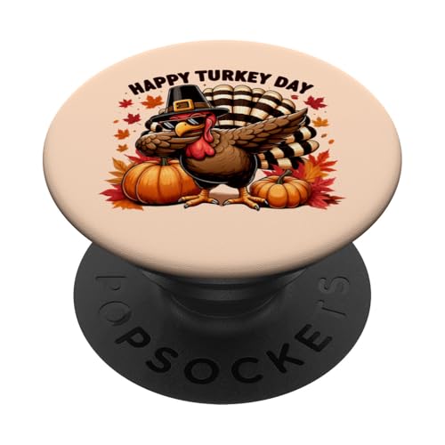 Thanksgiving Lustiger Truthahn-Pilger tupfen Fröhlichen Türkei-Tag PopSockets Klebender PopGrip von Thanksgiving Funny Turkey Pilgrim dabbing tees