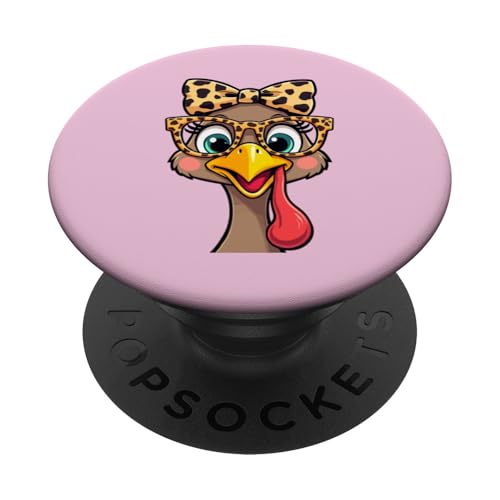 Thanksgiving Cute Truthahn Gesicht Leopard Print Brille Frauen PopSockets Klebender PopGrip von Thanksgiving Turkey Face Leopard Print Glasses tee