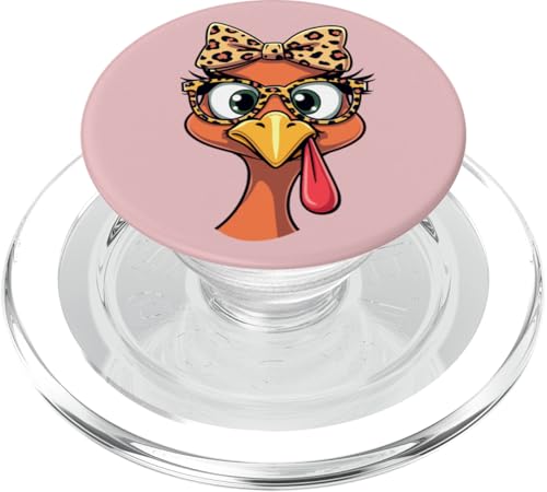 Thanksgiving Cute Truthahn Gesicht Leopard Print Brille Frauen PopSockets PopGrip für MagSafe von Thanksgiving Turkey Face Leopard Print Glasses tee