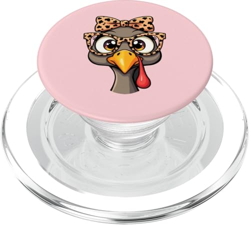 Thanksgiving Cute Truthahn Gesicht Leopard Print Brille Frauen PopSockets PopGrip für MagSafe von Thanksgiving Turkey Face Leopard Print Glasses tee