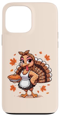 Hülle für iPhone 13 Pro Max Lustiger süßer Truthahn mit Kürbiskuchen zum Erntedankfest, für Damen, Mama von Thanksgiving Turkey Women Girl Leopard Print tees