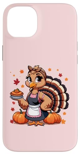 Hülle für iPhone 14 Plus Thanksgiving Truthahn Frauen Mama Leopardenmuster mit Kürbiskuchen von Thanksgiving Turkey Women Girl Leopard Print tees