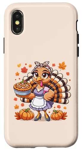 Hülle für iPhone X/XS Thanksgiving Truthahn Frauen Mama Leopardenmuster mit Kürbiskuchen von Thanksgiving Turkey Women Girl Leopard Print tees