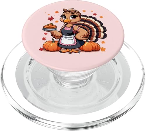 Thanksgiving Truthahn Frauen Mama Leopardenmuster mit Kürbiskuchen PopSockets PopGrip für MagSafe von Thanksgiving Turkey Women Girl Leopard Print tees