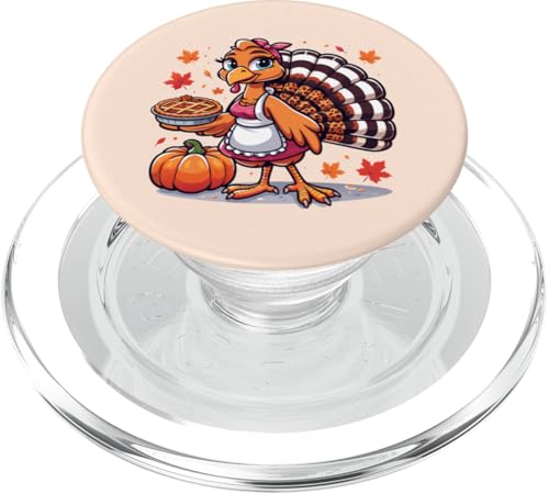 Thanksgiving Truthahn Frauen Mama Leopardenmuster mit Kürbiskuchen PopSockets PopGrip für MagSafe von Thanksgiving Turkey Women Girl Leopard Print tees