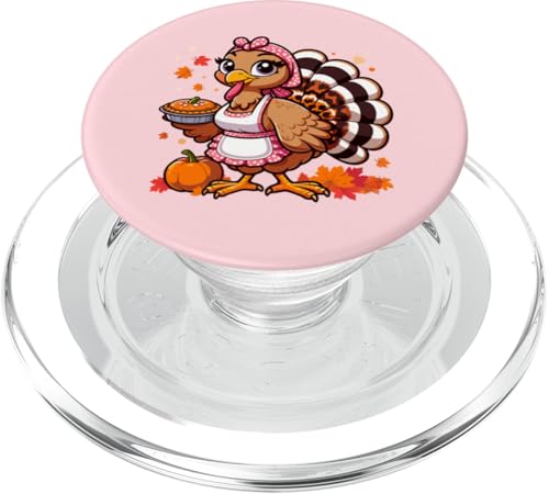 Thanksgiving Truthahn Frauen Mama Leopardenmuster mit Kürbiskuchen PopSockets PopGrip für MagSafe von Thanksgiving Turkey Women Girl Leopard Print tees