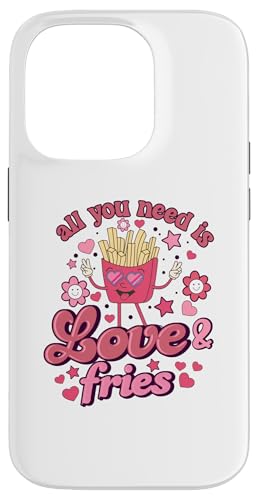 Alles was du brauchst ist Love & Fries Retro Valentine Hülle für iPhone 14 Pro von The Aqua Cottage