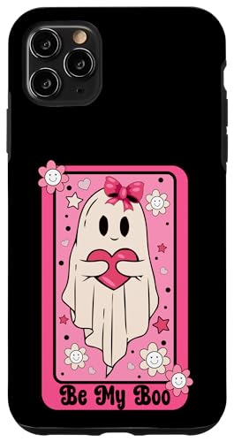 Hülle für iPhone 11 Pro Max Be My Boo Retro Ghost Valentine Tarotkarte von The Aqua Cottage