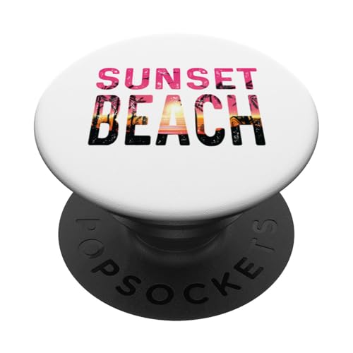 Strand bei Sonnenuntergang PopSockets Klebender PopGrip von The Aqua Cottage