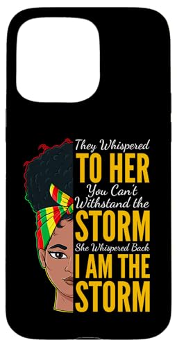 Hülle für iPhone 15 Pro Max Ich bin der Sturm - Black History Month - Messy Bun Girl von The Black History Store