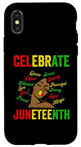 Hülle für iPhone X/XS Juneteenth Celebrate 1865 Black History Afrohair Damen von The Black History Store