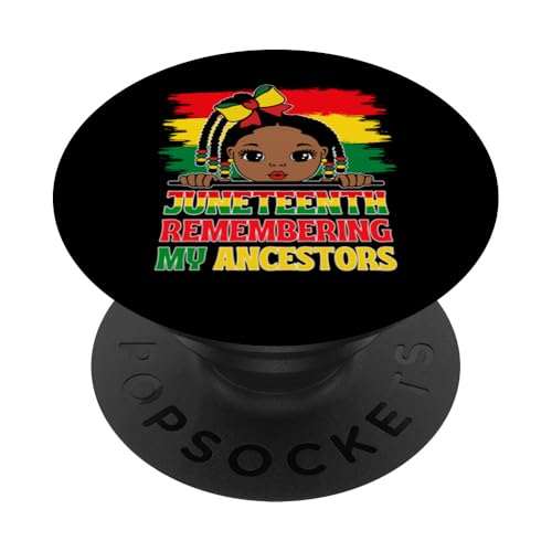 Juneteenth Remembering my Ahnen Cute Girl Kids PopSockets Klebender PopGrip von The Black History Store