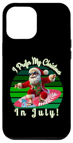 Hülle für iPhone 12 Pro Max Frohe Weihnachten im Juli Shirts für Herren, Santa Surfing Shirt von The Christmas Shop That Happens In July