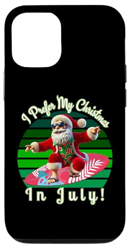 Hülle für iPhone 13 Frohe Weihnachten im Juli Shirts für Herren, Santa Surfing Shirt von The Christmas Shop That Happens In July