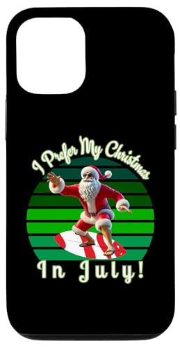 Hülle für iPhone 13 Pro Frohe Weihnachten im Juli Shirts für Herren, Santa Surfing Shirt von The Christmas Shop That Happens In July