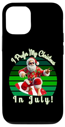 Hülle für iPhone 15 Pro Frohe Weihnachten im Juli Shirts für Herren, Santa Surfing Shirt von The Christmas Shop That Happens In July