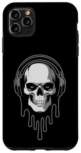 Hülle für iPhone 11 Pro Max Skull with Headphones Gamer Music Graphic von The Cosmic Chop by Giant Step