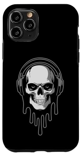 Hülle für iPhone 11 Pro Skull with Headphones Gamer Music Graphic von The Cosmic Chop by Giant Step