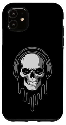 Hülle für iPhone 11 Skull with Headphones Gamer Music Graphic von The Cosmic Chop by Giant Step