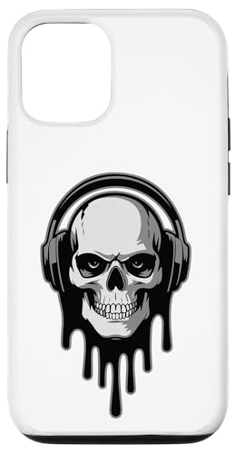 Hülle für iPhone 14 Pro Skull with Headphones Gamer Music Graphic von The Cosmic Chop by Giant Step