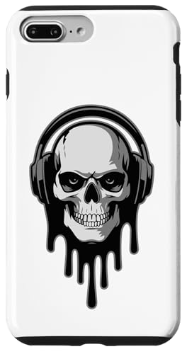 Hülle für iPhone 7 Plus/8 Plus Skull with Headphones Gamer Music Graphic von The Cosmic Chop by Giant Step