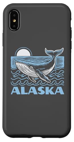 Hülle für iPhone XS Max Alaska Blue Whale Retro Whale Watcher von The Cosmic Chop by Giant Step