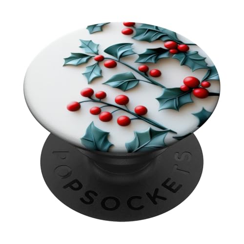 Holly Berry Weihnachten Blumenästhetik PopSockets Klebender PopGrip von .The Cozy Snowy Christmas Market