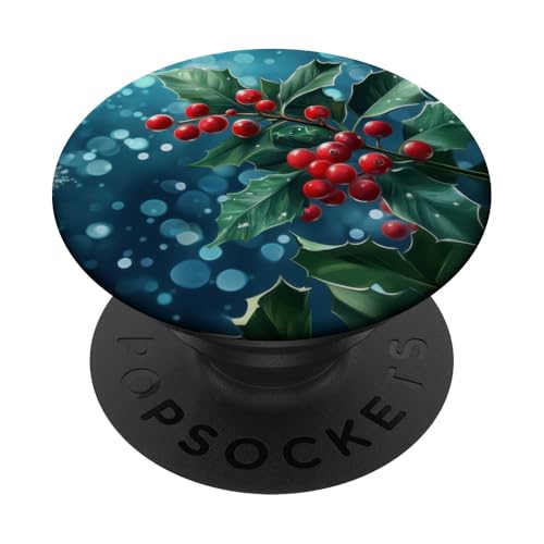 Holly Berry Weihnachten Blumenästhetik PopSockets Klebender PopGrip von .The Cozy Snowy Christmas Market