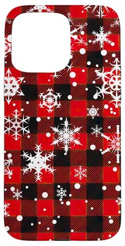 Hülle für iPhone 15 Pro Max Niedliche karierte Weihnachts-Tartan-Schneeflocke von The Cozy Tartan Holiday Pavilion