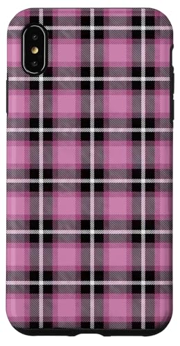 Hülle für iPhone XS Max Niedliches rosa und schwarz kariertes Weihnachtsmuster von The Cozy Tartan Holiday Pavilion