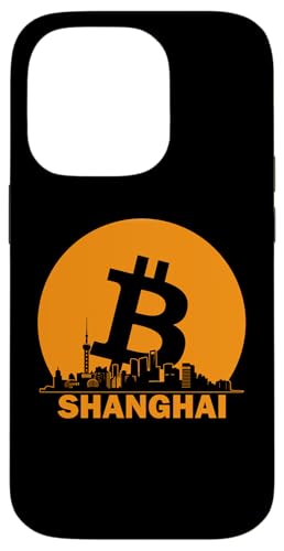 Hülle für iPhone 14 Pro Shanghai Bitcoin Maximalist - Bitcoin Skyline von Shanghai von The Crazy Cyber Bitcoin Art Store