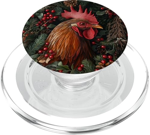 Festlicher Winterhahn mit Schneeflocken - Weihnachten PopSockets PopGrip für MagSafe von The Festive Farm Pavilion & Depot