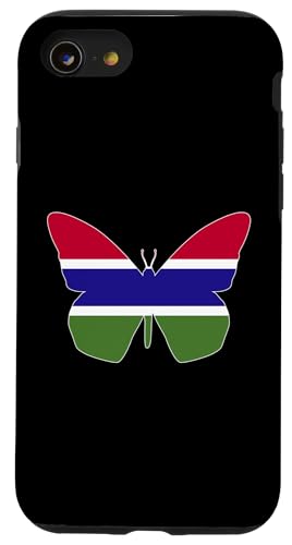 Hülle für iPhone SE (2020) / 7 / 8 Gambia Flagge Schmetterling Westafrika Natur Stolz Gambian Wurzeln von The Gambia Flag Gambian Flag Pride