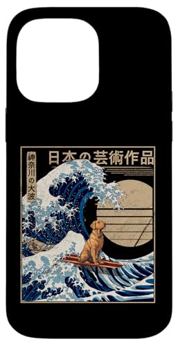 Golden Retriever Surfen The Great Wave Kanagawa Japanisch Hülle für iPhone 14 Pro Max von The Great Wave off Kanagawa - Otaku Harajuku Tees