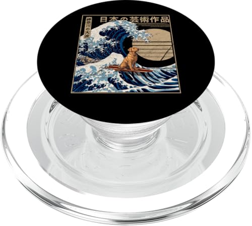 Golden Retriever Surfen The Great Wave Kanagawa Japanisch PopSockets PopGrip für MagSafe von The Great Wave off Kanagawa - Otaku Harajuku Tees