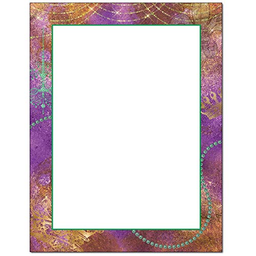 Mardi Gras Colors Briefpapier für Laser- und Tintenstrahldrucker, 25 Blatt von The Image Shop