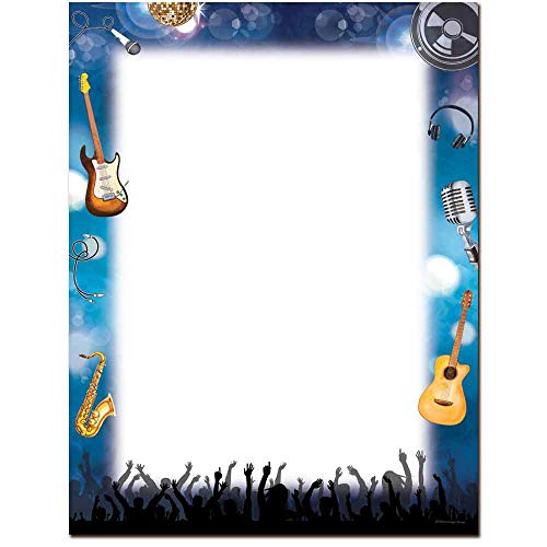 Rock Show Letterhead Briefkopf, Laser- und Tintenstrahldruckerpapier 25 Pack Blue, Black, Yellow von The Image Shop