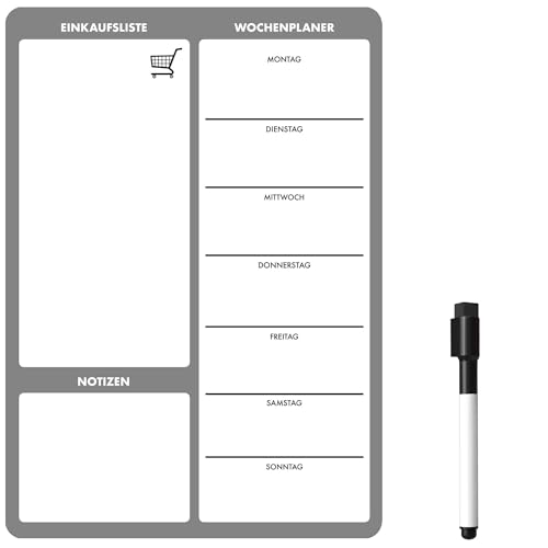 Der Magnet Shop Magnetischer Wochenplaners (30 x 21cm [A4], grau) von The Magnet Shop