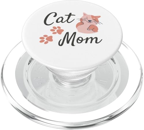 Cat Mom Geschenk für katzenliebende Mama — Cute Cat Mom Slogan PopSockets PopGrip für MagSafe von The Motherly Hugs Store